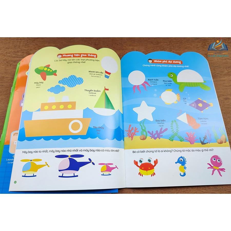 Bóc dán thông minh 365 Stickers - Bộ Sticker 6 cuốn song ngữ Anh Việt - Giúp trẻ phát triển IQ, EQ, CQ