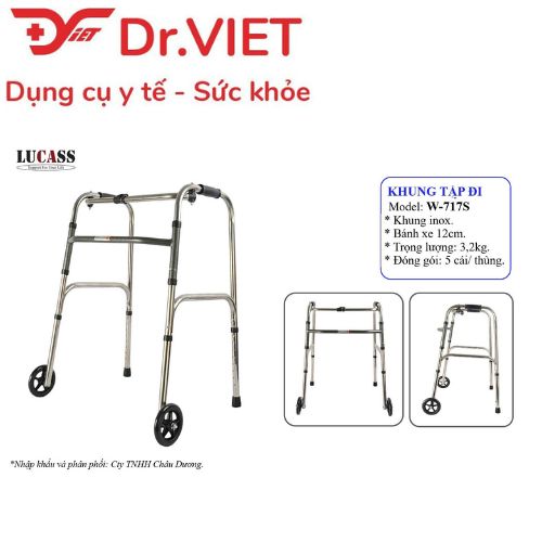 Khung tập đi inox Lucass W-717S