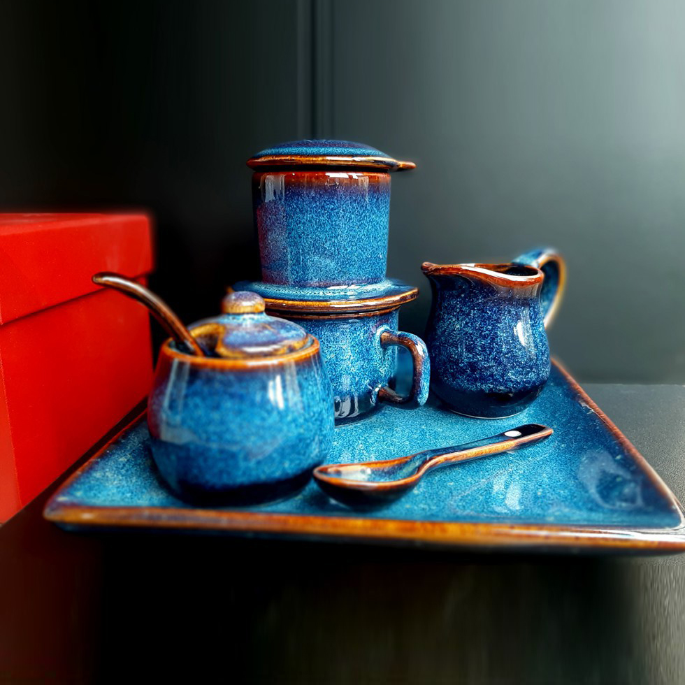 Bộ Quà Tặng Cafe Phin - Set quà tặng - Gốm Sứ Unika Bát Tràng