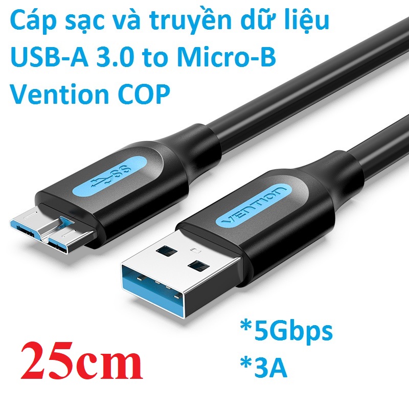 Cáp sạc và truyền dữ liệu USB 3.0 to Micro B Vention COPBF - Hàng chính hãng