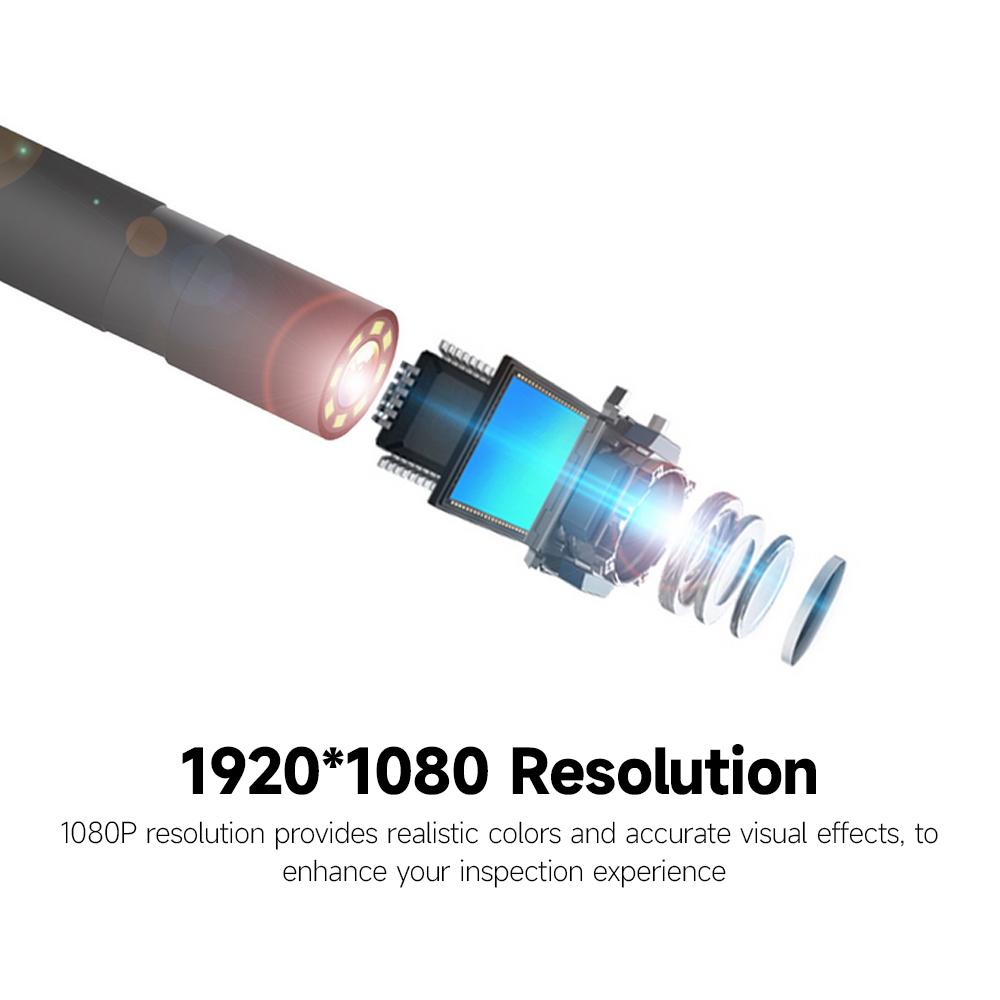 Multifunction 1080P Industrial Endoscope 4.3 inch Screen 8mm Camera 8 LED Lights 4cm-500cm Focal Length IP67 Waterproof