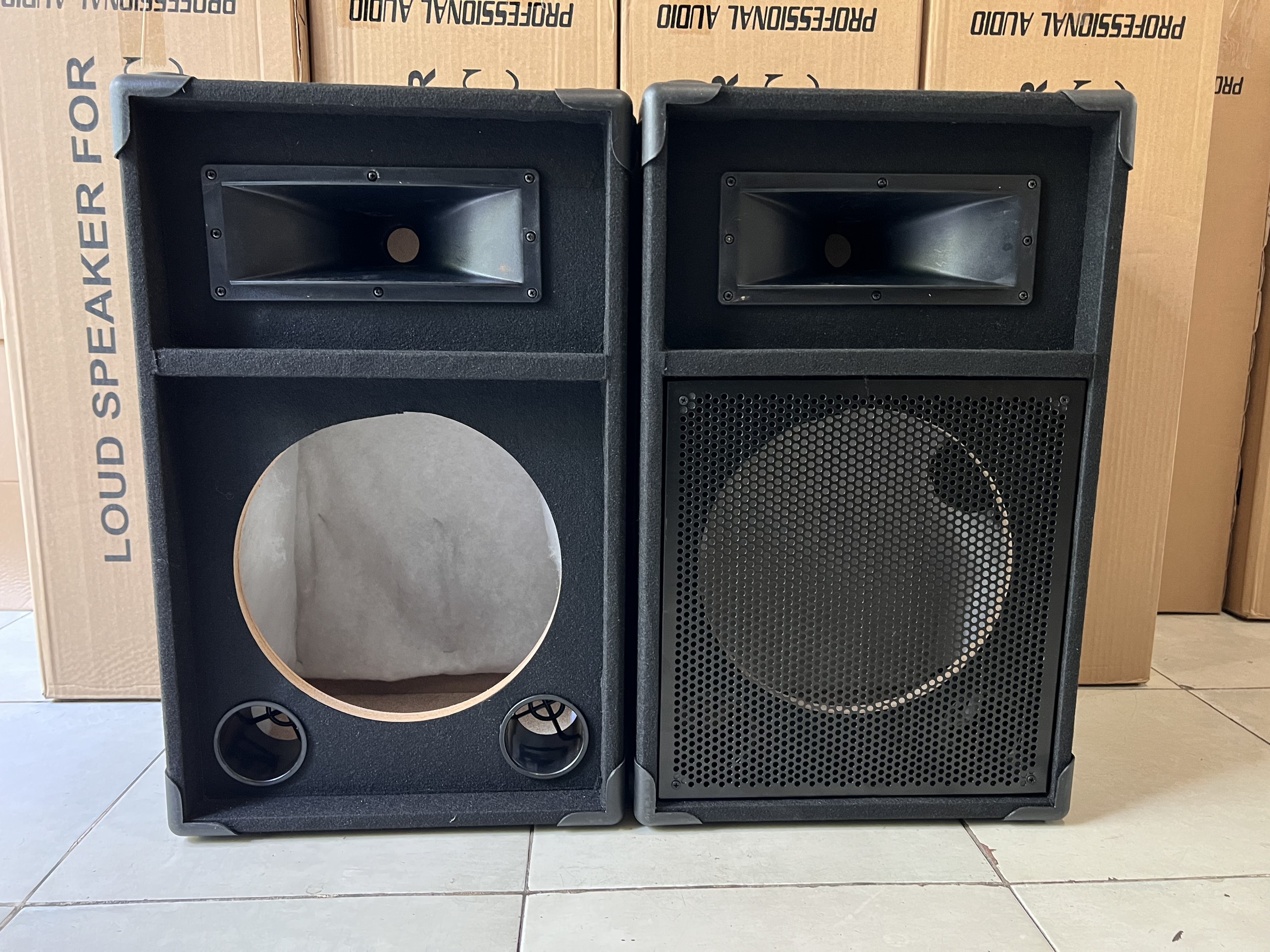 Vỏ thùng loa 3 tấc Nỉ kèn Hải Triều