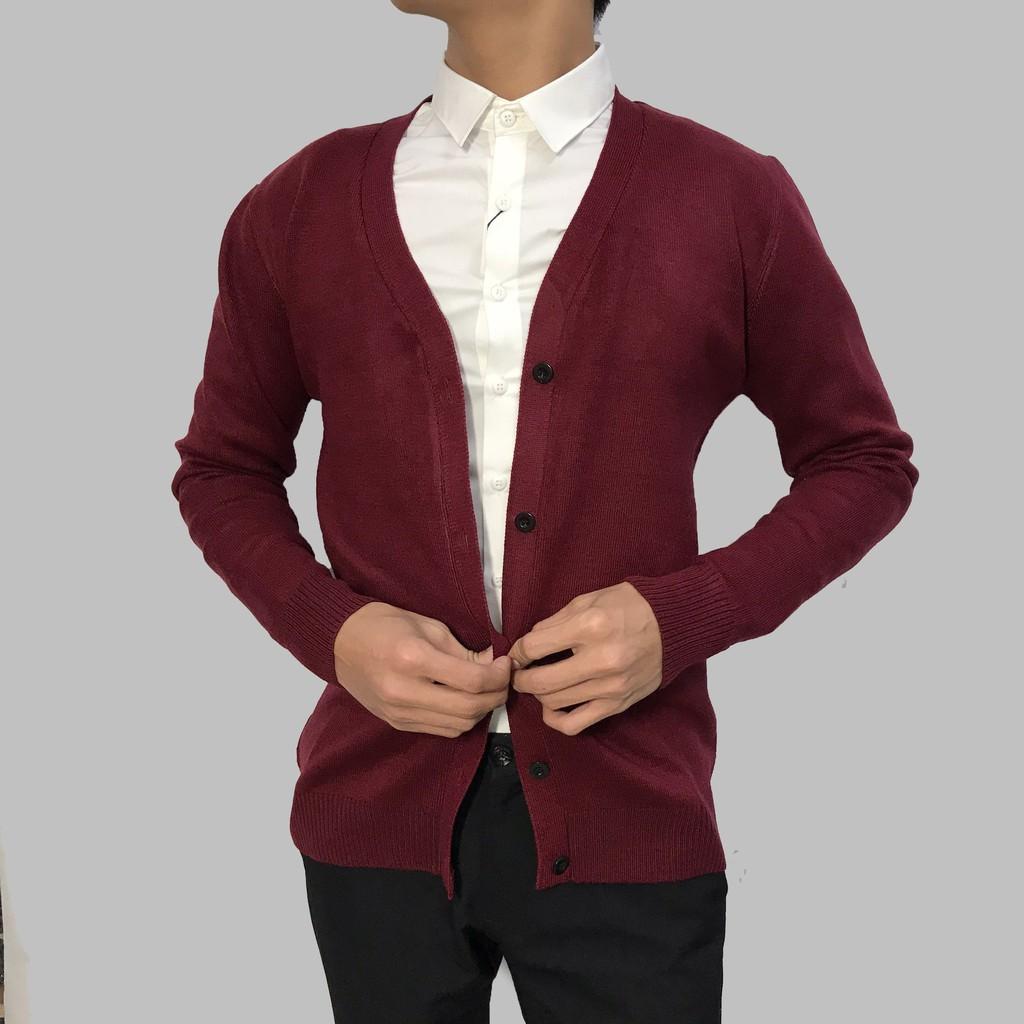 Áo cardigan nam Len cao cấp - Giá tận xưởng | Mua áo khoác cardigan nam dệt kim cổ V mỏng bigsize