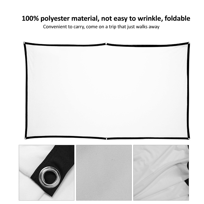 Màn chiếu máy chiếu JUYUPU T1 treo tường 100inch màu trắng chống ánh sáng tương phản cao đa năng không nhăn không hạn chế góc nhìn không cần cài đặt dễ sử dụng hàng chính hãng