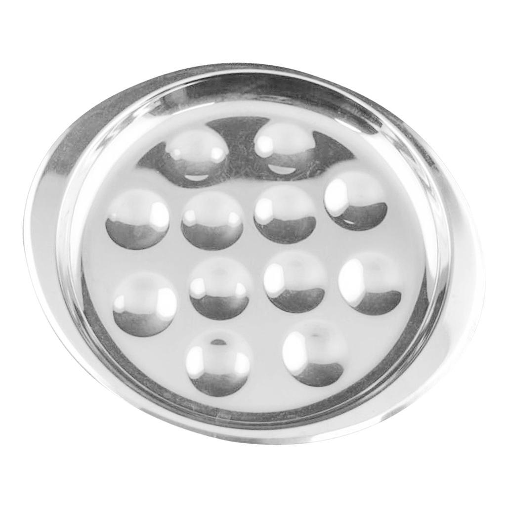 Stainless Steel Snail Mushroom Escargot Plate Dishes Compartment 196X167mm