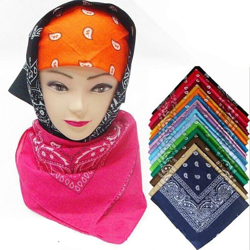 Women Men Fashion Bandana Hairwrap Sports Headwear Paisley Printed Hip Hop Bandana Wrist Hairwrap Face Head Wrap Scarf Reusable