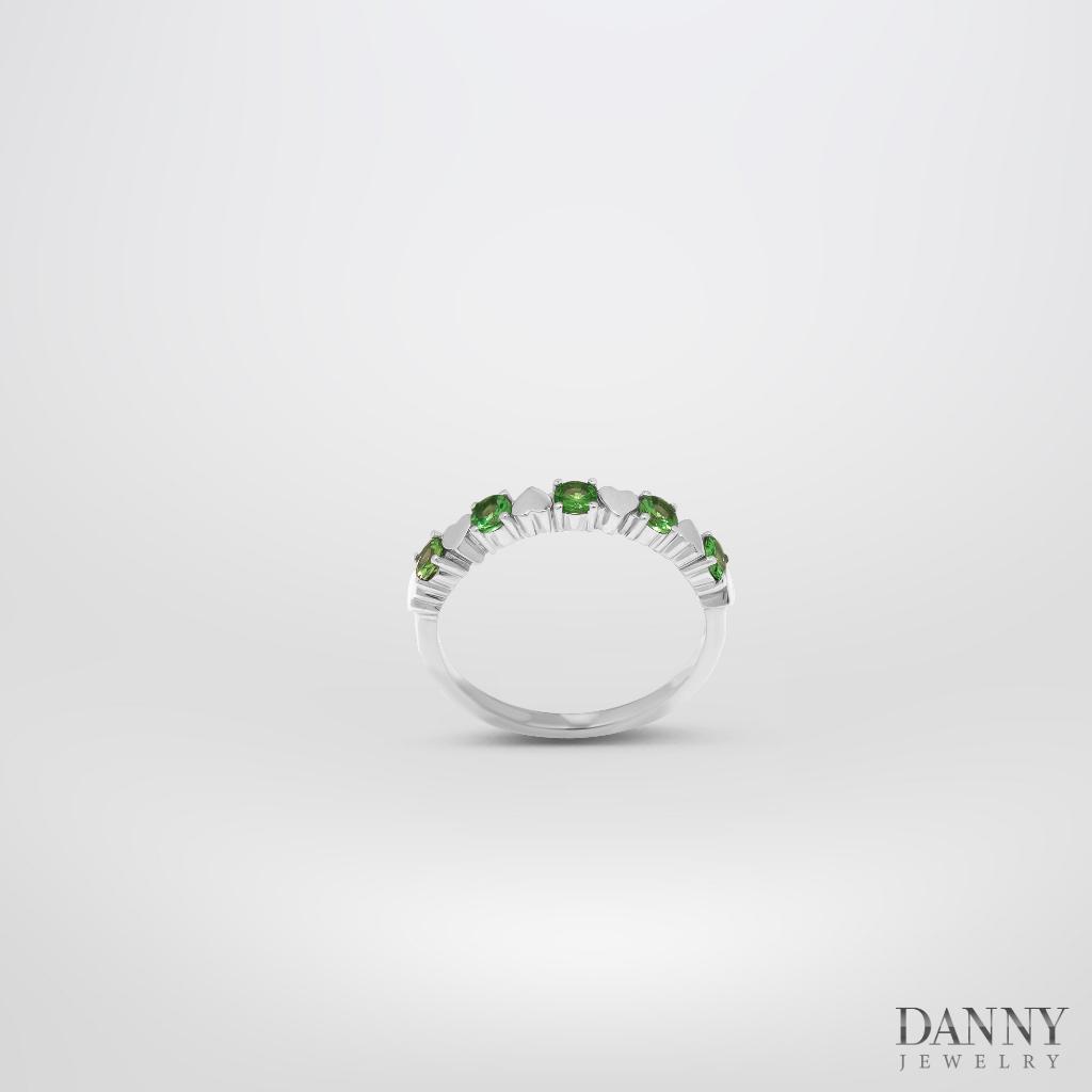 Nhẫn Nữ Danny Jewelry Bạc 925 Xi Rhodium Đính 5 Viên Đá Garnet N0110