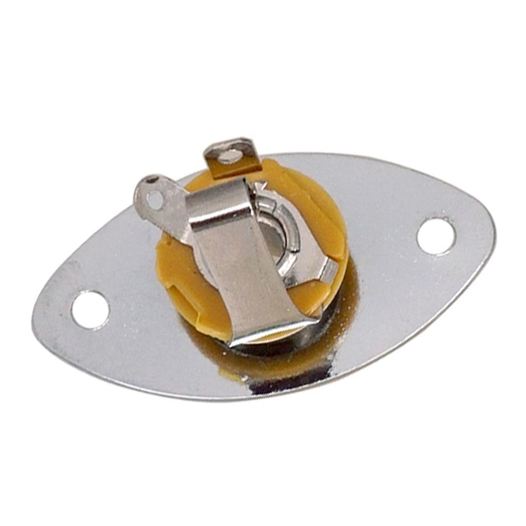 2-5pack Jack Plate With 1/4" 6.35mm Electric Guitar Bass Jack Plug