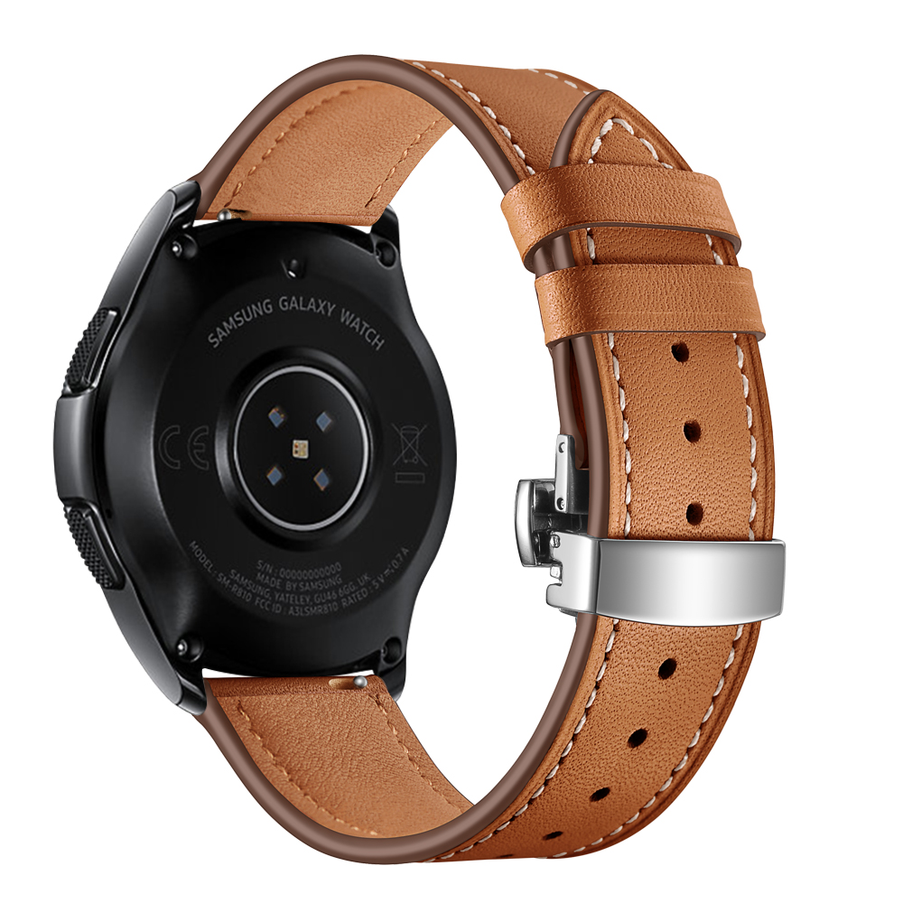 Dây Da Khóa Bướm cho Galaxy Watch 7/6/5/4 Classic Pro/ Garmin VivoVenu / Huawei Watch 4/5/6 GT Pro Size 20mm/22mm - Hàng Chính Hãng