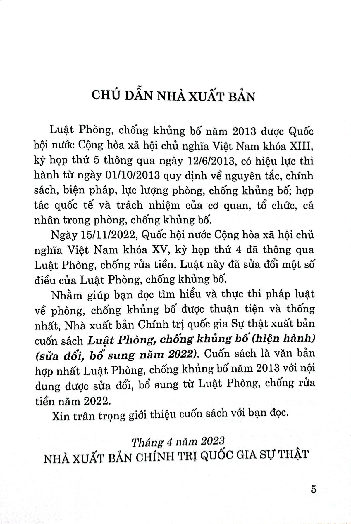 Luật Phòng, Chống Khủng Bố
