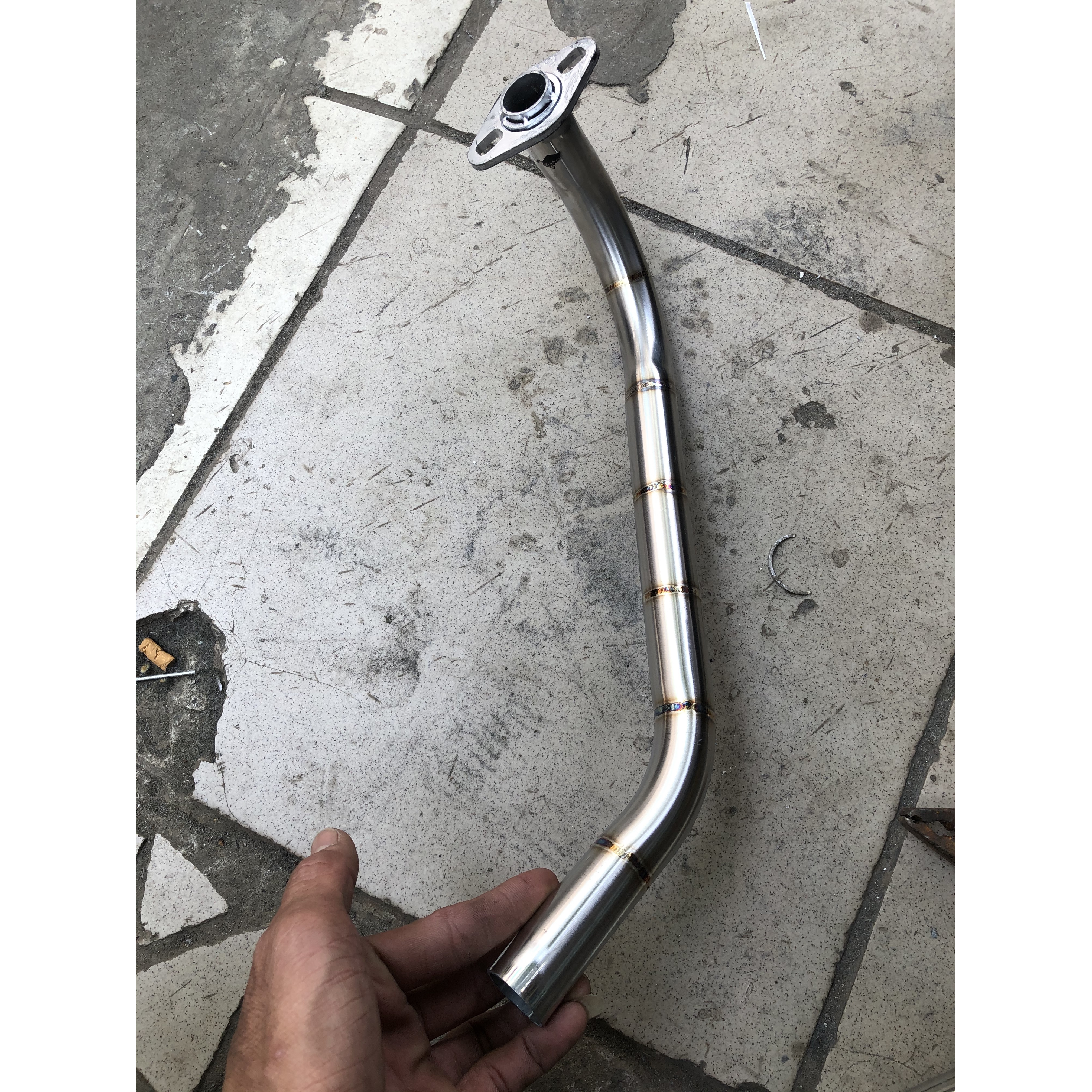 Cổ pô inox 304 khắc sâu gắn pô z.in cho VARIO / SHVN / AB 125 /PCX / SH MODE