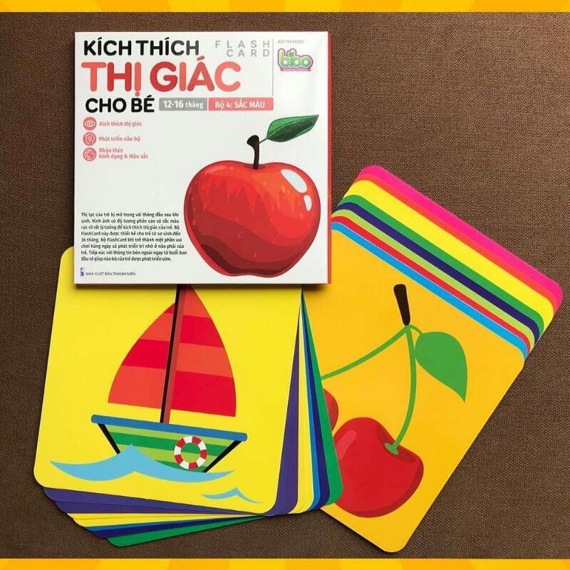 Set 4 bộ - 80 thẻ Flash Card Kích thích thị giác cho bé từ 0-36 tháng loại to