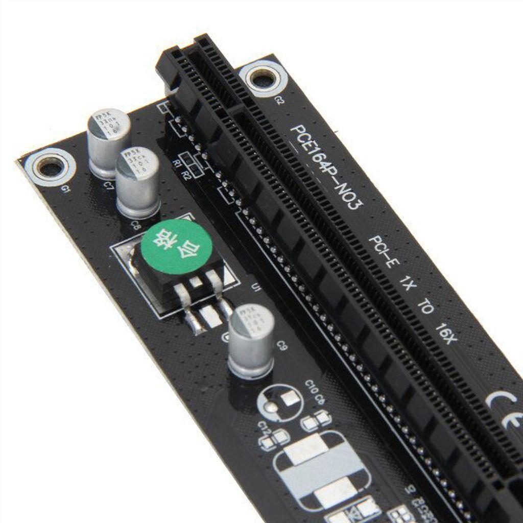 PCI- 1x To16x Extender Riser Board Card Adapter  Power Cable