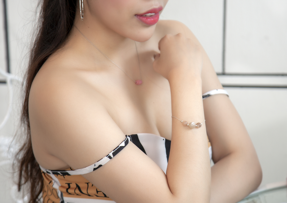 Lắ Tay Phong Thủy Đá Xà Cừ - Hắc Nguyệt Quang Thiên Nhiên Mix Bạc LT006