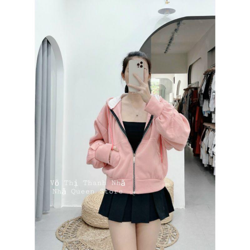 Áo Khoác nỉ Chống nắng Cho Nữ Form Rộng có dây kéo Unisex SIÊU ĐẸP