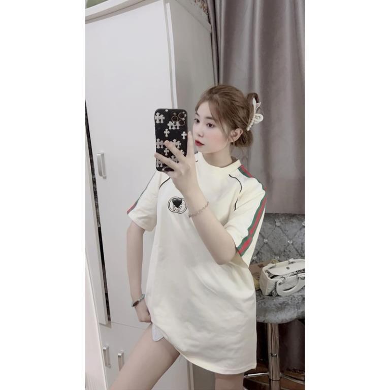 Áo Phông Unisex Tay Lỡ Logo CG Ngực Viền Tay Form Rộng Chất Cotton Khô Thoáng Mát