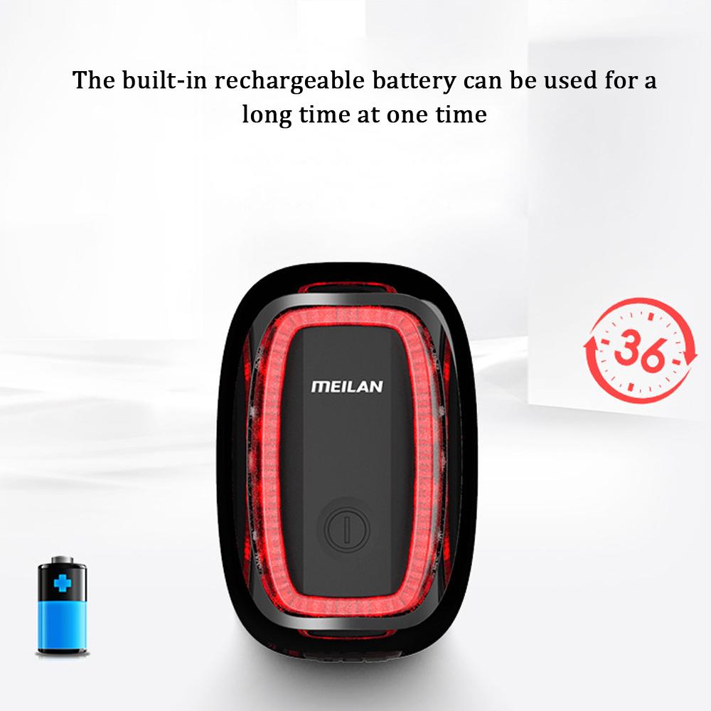 Đèn hậu xe đạp Meilan, với cảm biến nhấp nháy phanh thông minh chống nước có thể sạc lại bằng USB