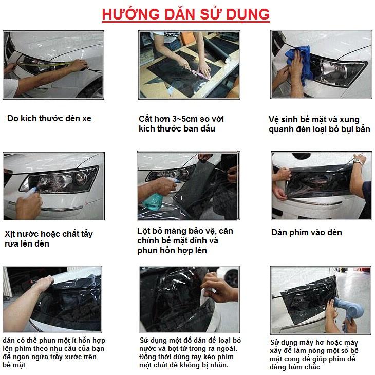 Tấm Phim Dán Đèn Pha Xe Ô Tô - Màu Xanh Dương