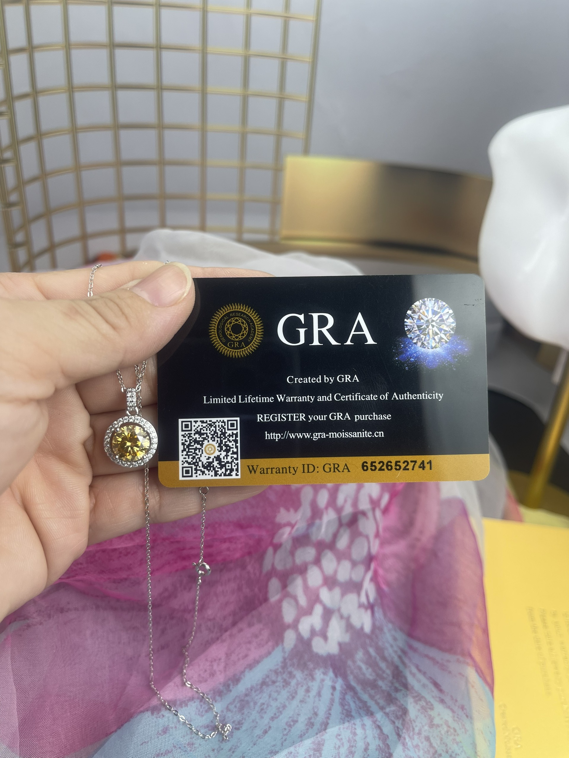 Dây chuyền Moissanite 3ct Kim Cương nhân tạo và Bạc 925 xi Bạch Kim N3373