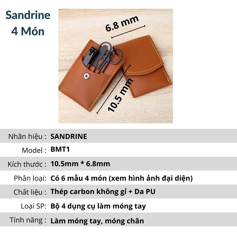 Bộ Bấm Móng Tay Cao Cấp Thép Không Gỉ - Bộ Cắt Móng Tay Tiện Lợi – Dụng Cụ Làm Móng Sandrine BMT1 - Hàng Chính Hãng