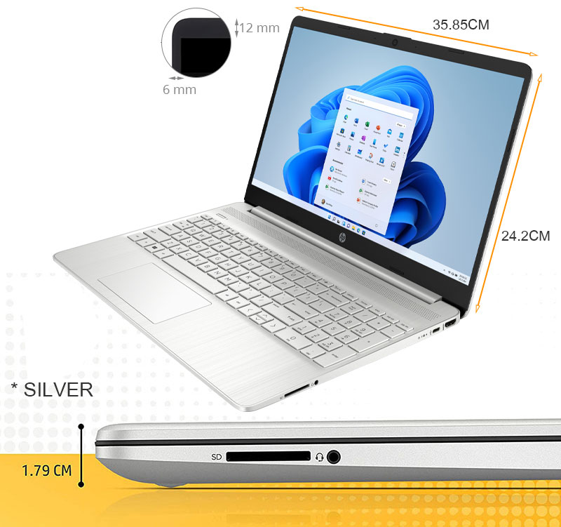 Laptop HP 15s-fq5145TU (76B24PA) (i7-1255U | 8GB | 256GB | Intel Iris Xe Graphics | 15.6' FHD | Win 11) - Hàng Chính Hãng