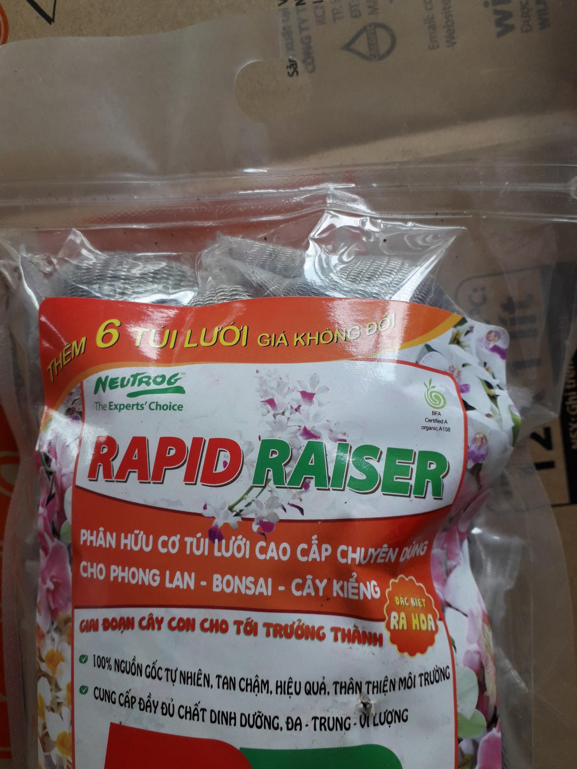 Phân bón hữu cơ đậm đặc túi lưới Rapid Raiser , tan chậm, dùng cho cây chuẩn bị ra hoa, hoa lan, cây kiểng, nhập khẩu Úc - ]