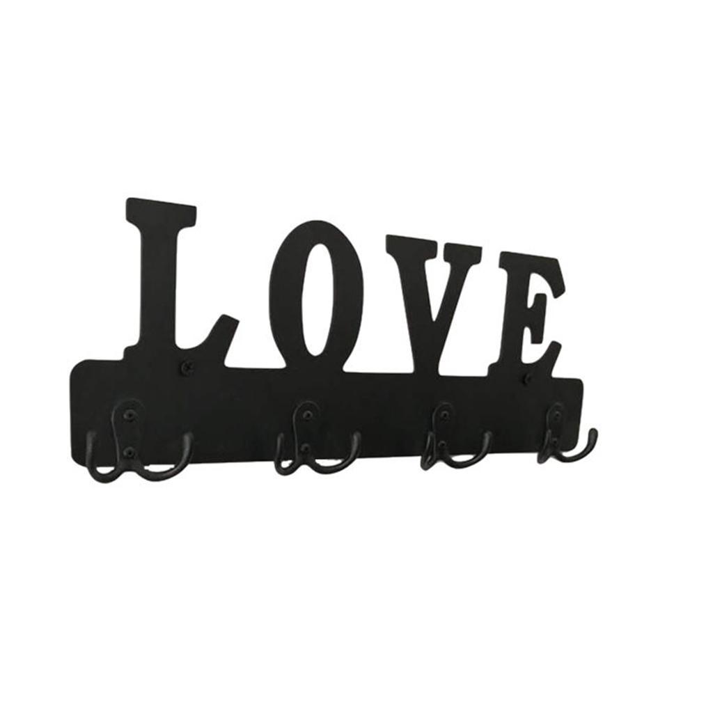 Steel Hooks w/ Love Letter Coat Clothes Door Holder Rack Hook Wall Hanger