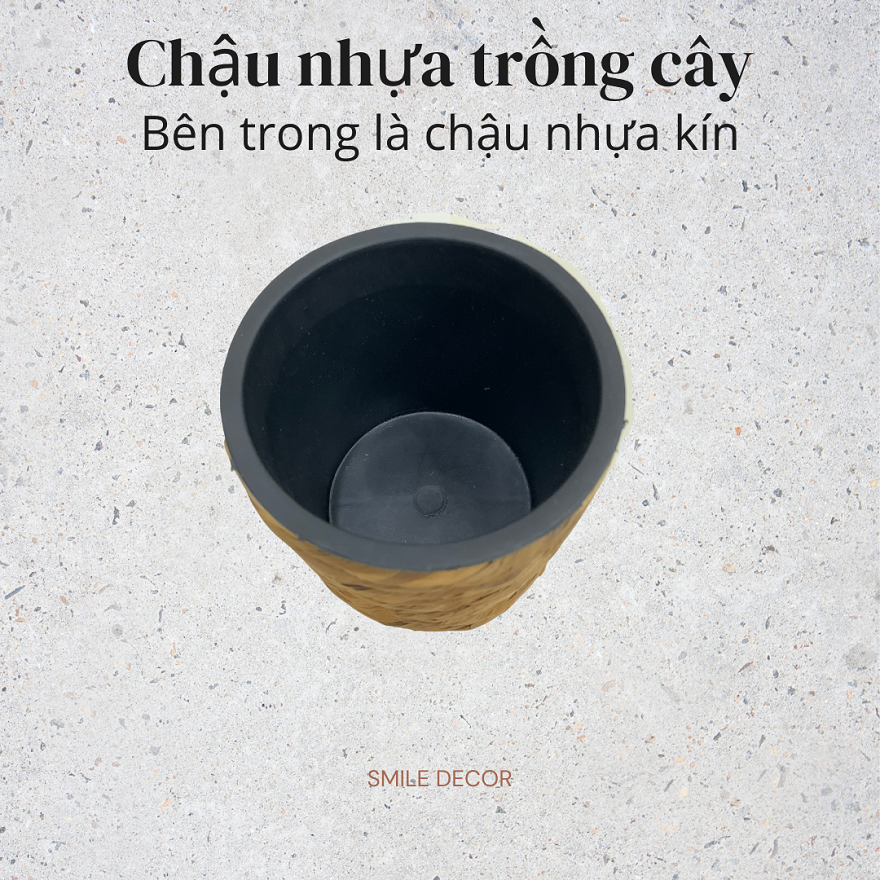 Chậu nhựa trồng cây phối lục bình Smile Decor kín đáy trang trí nhà cửa