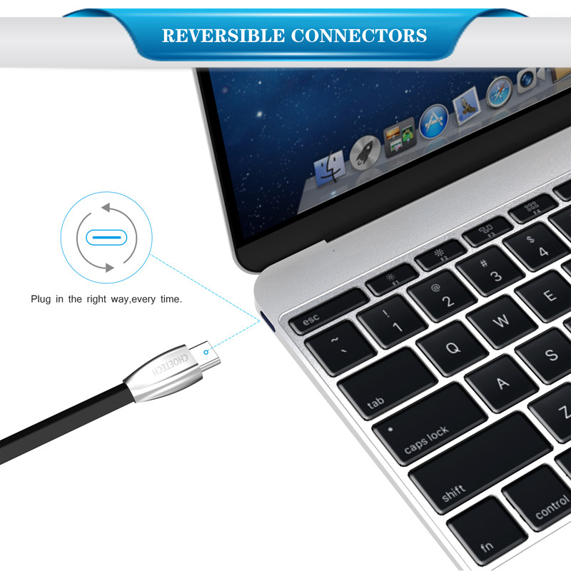 Dây cáp sạc Type-C sạc nhanh 2.4A CHOETECH AC012 cho Smartphone / iPad Pro hỗ trợ truyền dữ liệu 480Mbps  - Hàng nhập khẩu