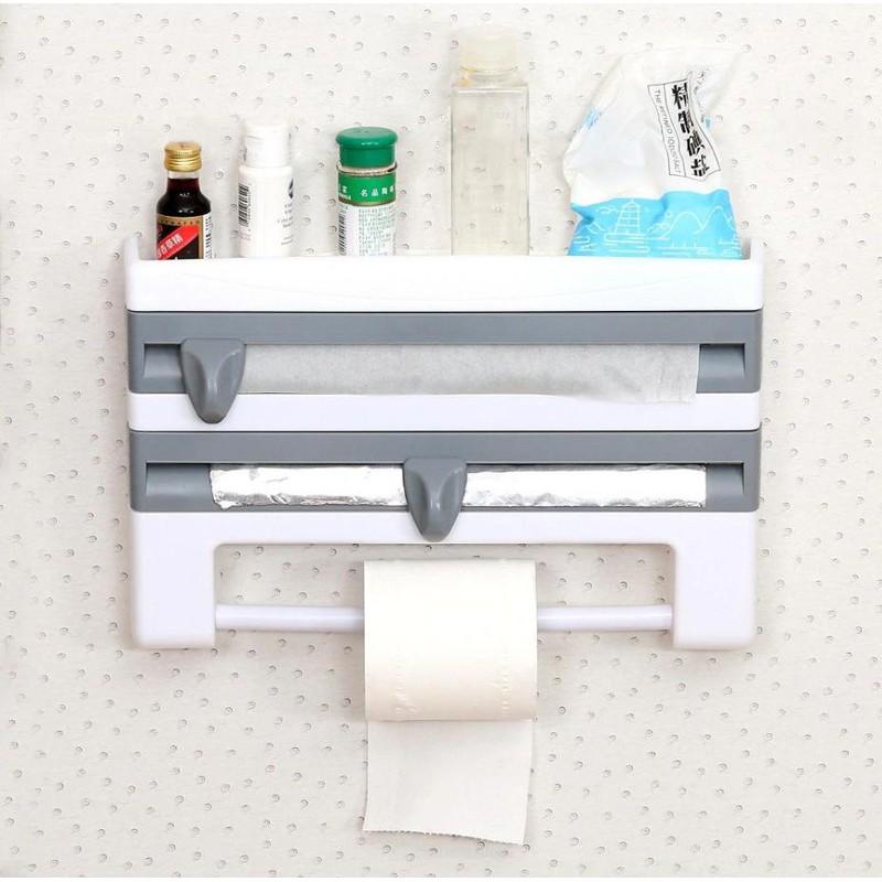 Kệ cắt màng bọc thực phẩm đựng đồ đa năng treo tường