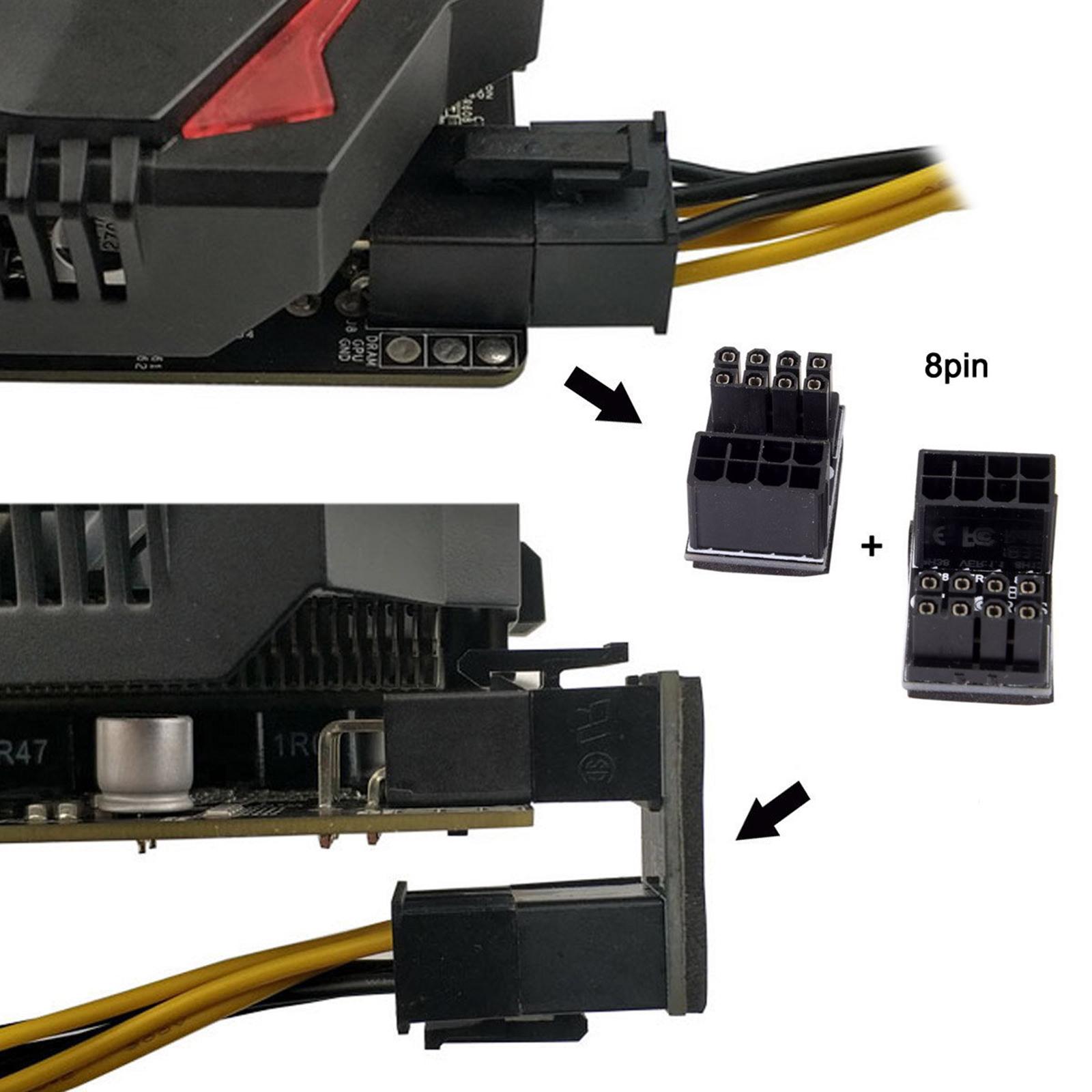 2Pcs GPU 180 Degree Angled Power Adapter for Desktops Graphics Card, Easy to Install