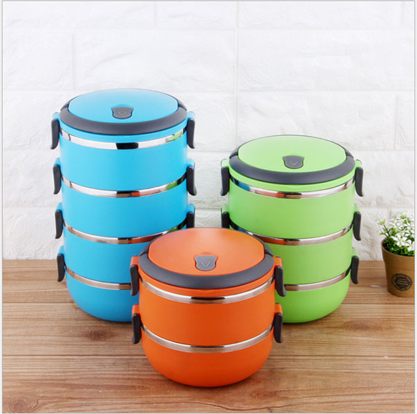 Hộp Đựng Cơm Thực Phẩm 2 Tầng 2 Lớp Có Quai Xách