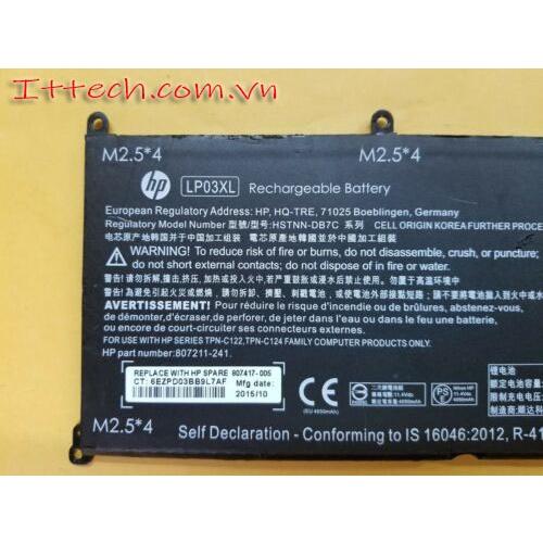 Pin dùng cho Laptop HP HSTNN-DB6X HSTNN-DB7C 804072-241 807211-121 807211-221 807211-241 807417-005 LP03XL