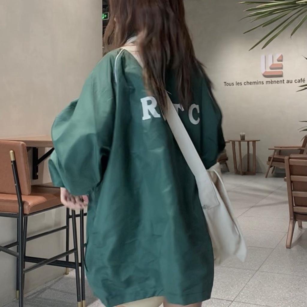 Áo Khoác Gió ROTC Màu Xanh Lá Đậm Hottrend Unisex Form Rộng 2 Lớp Unsiex Nam Nữ Thời Trang