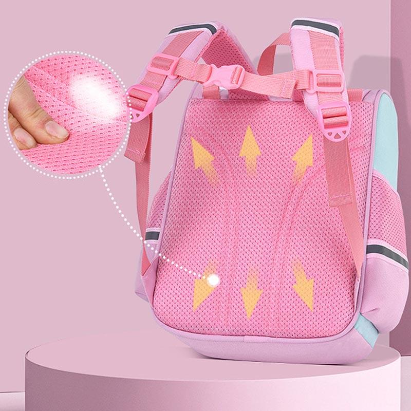 Cô Gái Học Túi Con Hồng Kỳ Lân Nylon In Hình Ba Lô Học Sinh Mẫu Nữ Dễ Thương Trẻ Em Schoolbag Chống Nước Kid