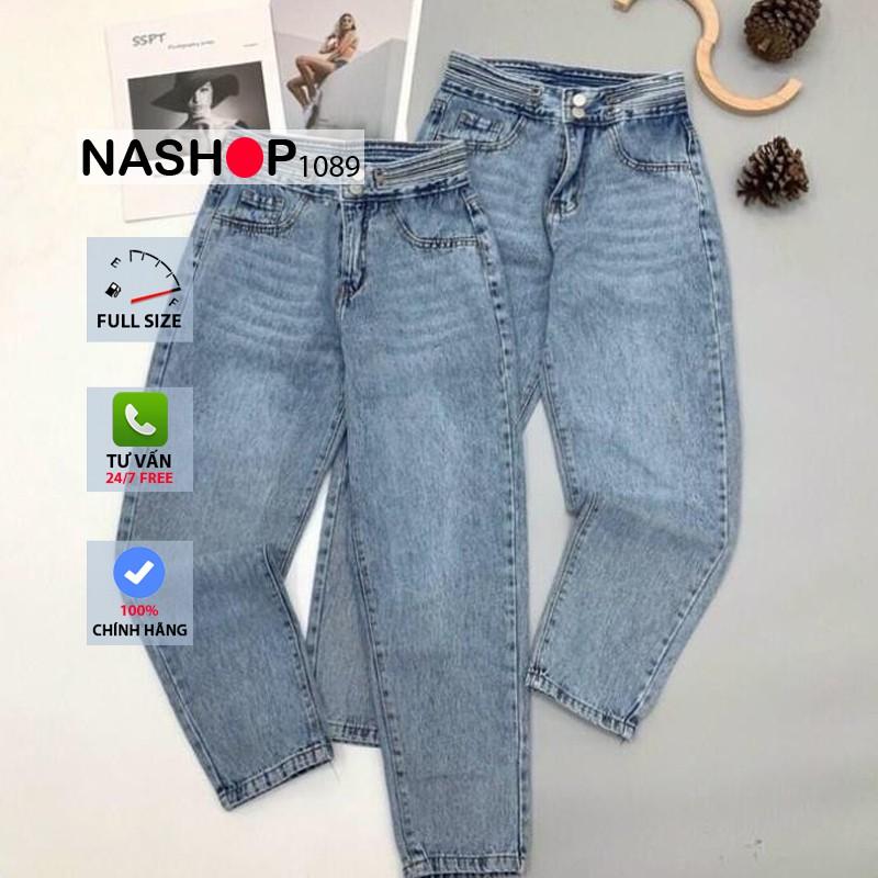 Quần bò baggy nữ quần jean baggy nữ quần jeans nữ lưng cao cạp cao quần nữ đẹp 3 size S M L hot 2021 QT14 nashop 1089