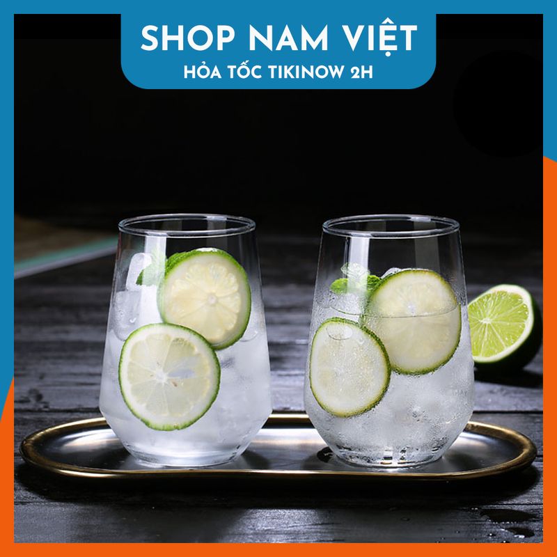 Ly Thủy Tinh Navivu Oval 380ml - Cốc Thủy Tinh Uống Trà