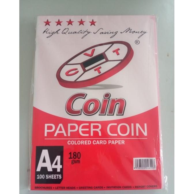 Giấy bìa A4 Coin 180gsm (100 tờ/xấp)