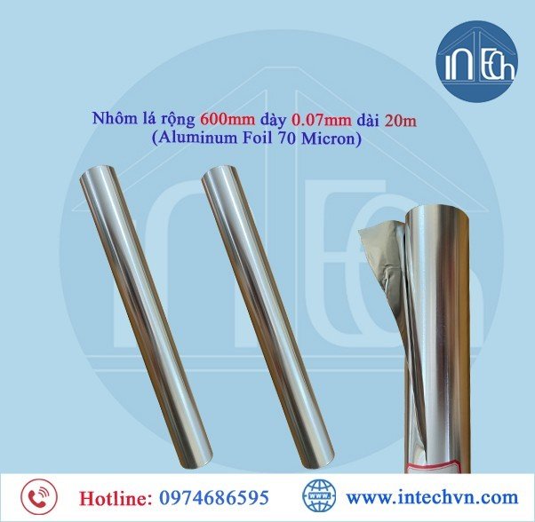 Màng nhôm Aluminum Foil (Giấy nhôm rộng 600mm dày 0.07mm dài 20m)