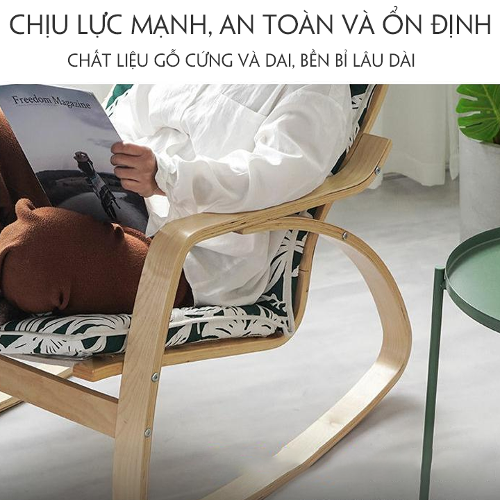 Ghế Thư Giãn Đọc Sách M006 - Xanh họa tiết - Không Gác Chân