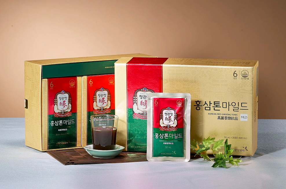 Nước Hồng Sâm Pha Sẵn KGC Cheong Kwan Jang Tonic Hộp 60 Gói - Hồng sâm chính phủ cao cấp