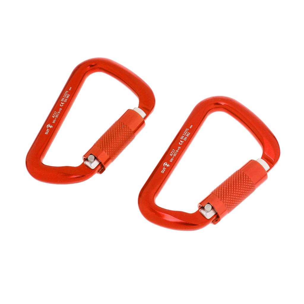 1 Pair 30KN D-Ring Twist Auto Locking Rock Climbing Carabiner Rescue