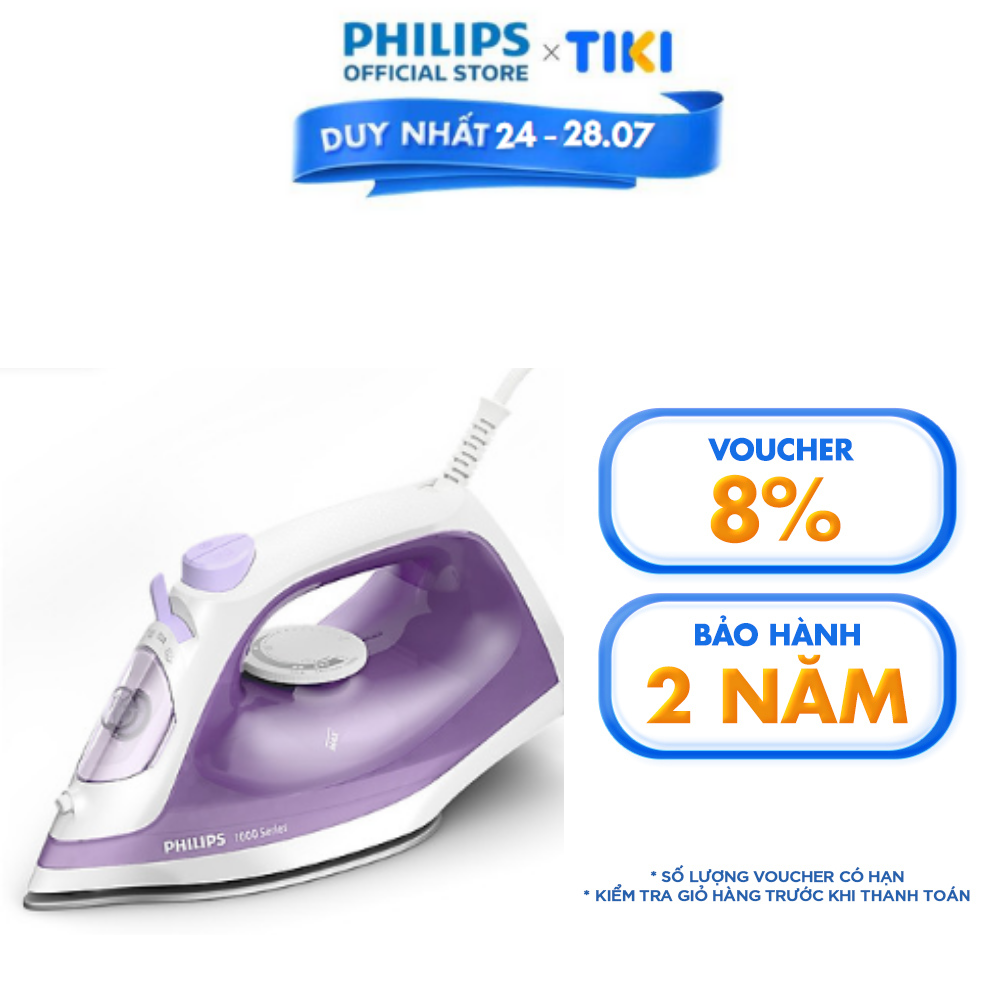 BÀN ỦI HƠI NƯỚC Philips DST1040/30 | 2000W | mặt đế chống dính - Hàng Chính Hãng