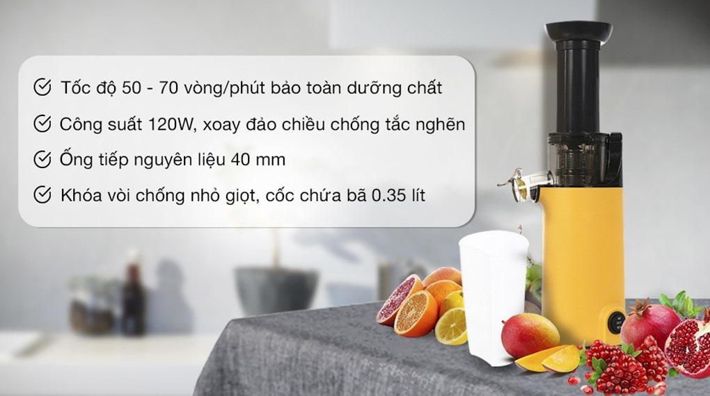 Máy Ép Chậm Hoa Quả Trái Cây JL-01 - Màu Ngẫu Nhiên - Hàng Chính Hãng