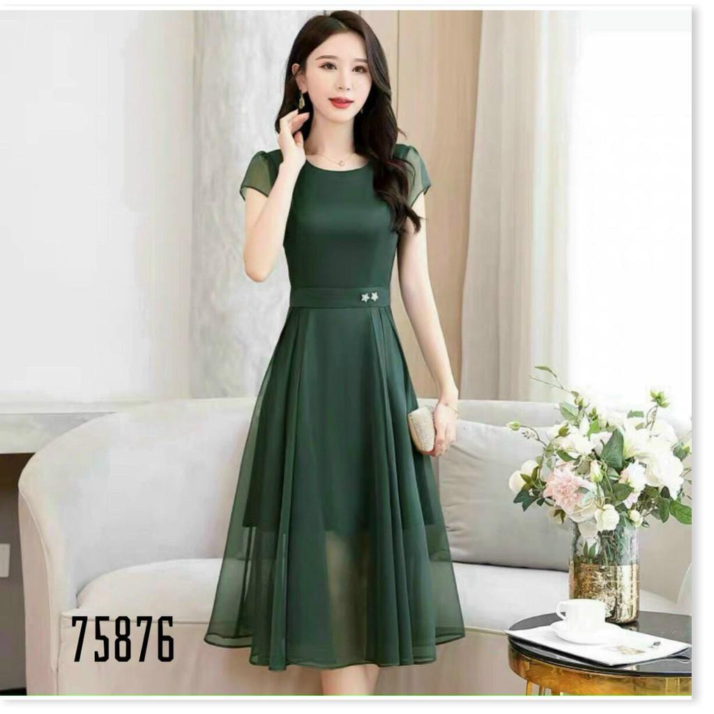 ĐẦM VOAN CHIFFON,CHẤT LIỆU VÃI THOÁNG MÁT,THIẾT KẾ HỌA TIẾT TRƠN NHƯNG KHÔNG KÉM PHẦN SANG TRỌNG THỜI TRANG LANO STORE 9