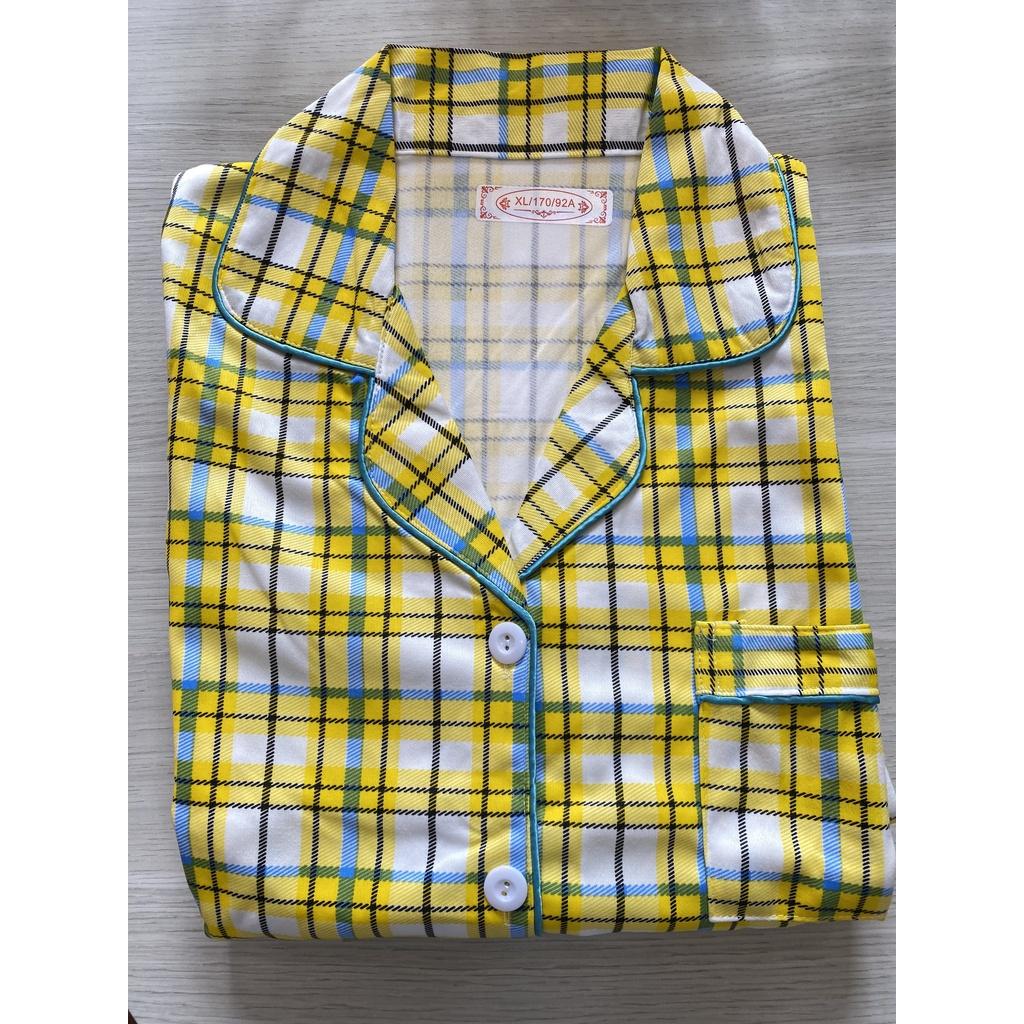 Bộ pijama nữ cotton tay dài quần dài xuân hè thu sọc màu dễ thương nữ tính BK08