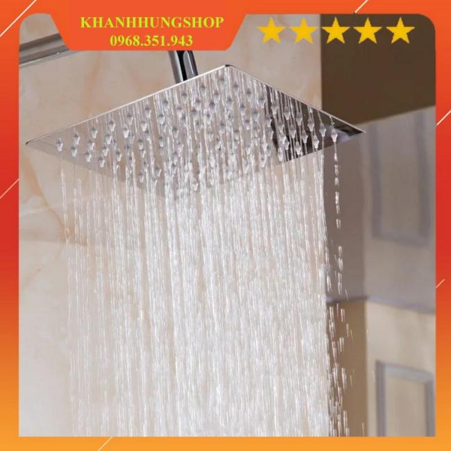 Bát sen tắm vuông 20cm, chất liệu inox sáng bóng,lắp cho sen tắm đựng,vòi sen tắm