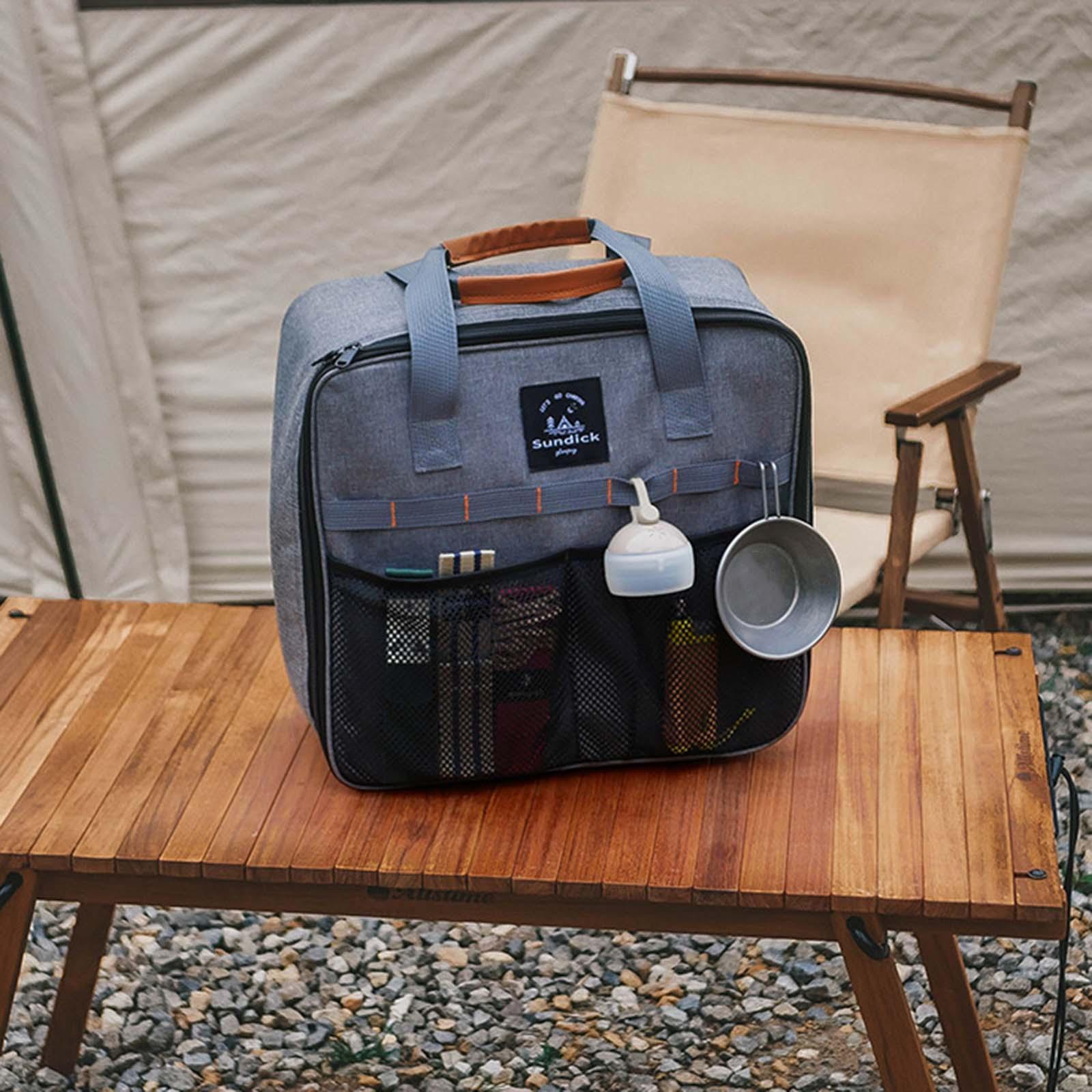 Gas Tank Storage Bag Camping Carry Bag Net Pocket with PU Handle Gas Canister Bag Grill Carrying Bag for Road Trip Party Camping