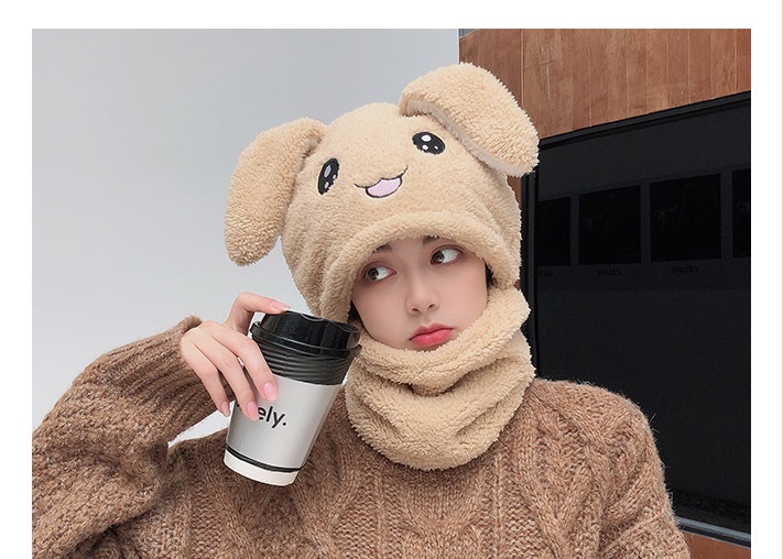 Mũ thỏ tai trắng giật giật siêu vui nhộn vải nhung Cotton cho các bé trai và bé gái