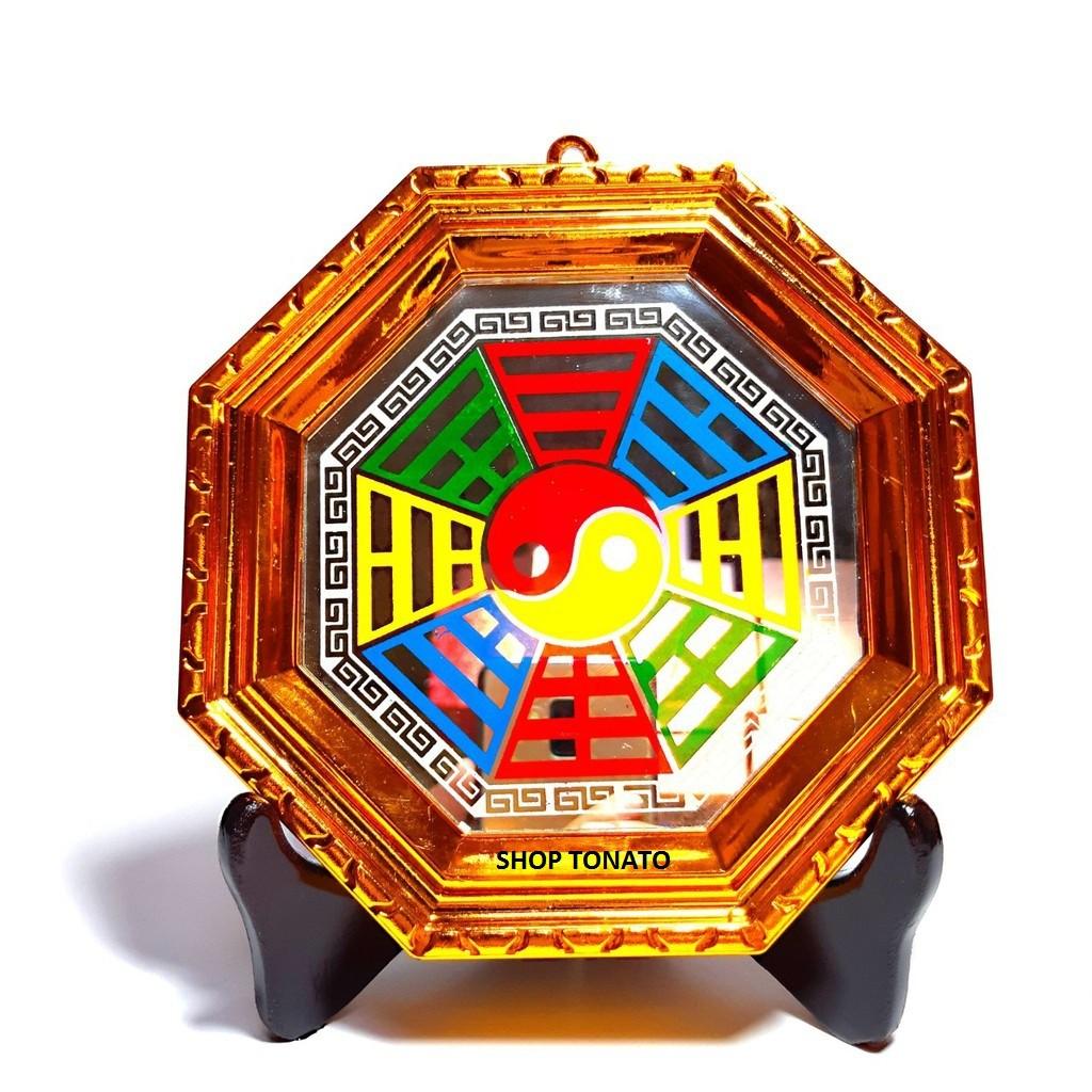GƯƠNG BÁT QUÁI PHONG THỦY NHỰA VÀNG ĐƯỜNG KÍNH 14.5CM,17CM,20CM